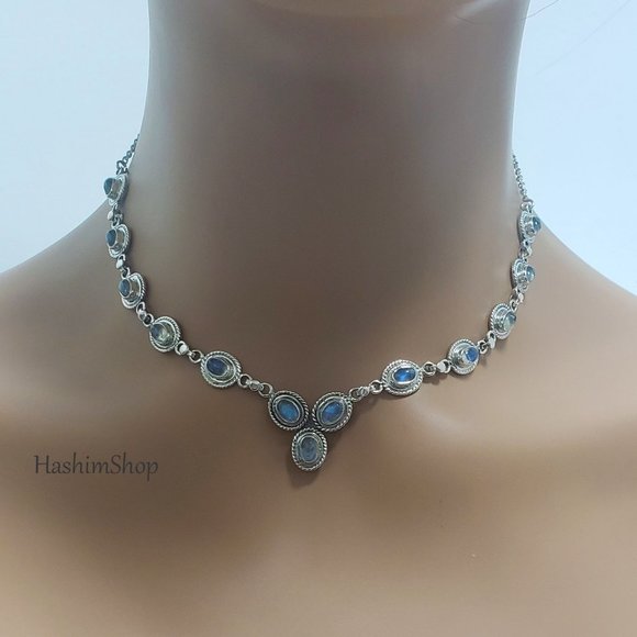 Vintage Moonstone Necklace in 925 Silver - Picture 1 of 7